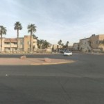Facing across street
